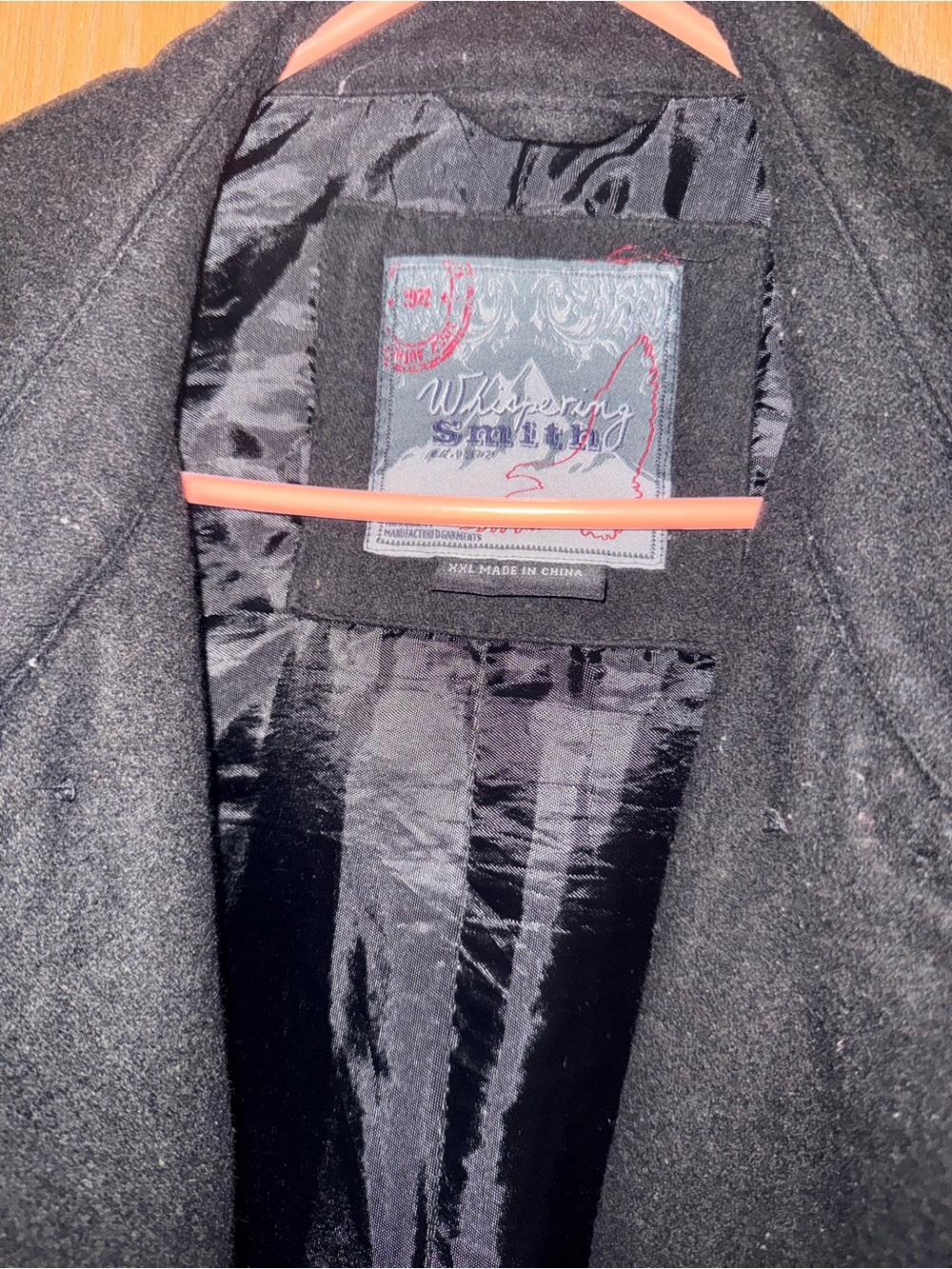 Men's Charcoal Wool Blend Pea Coat